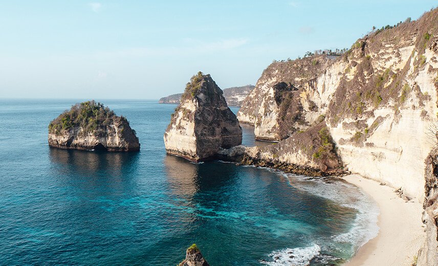 Coastal cliffs and beach