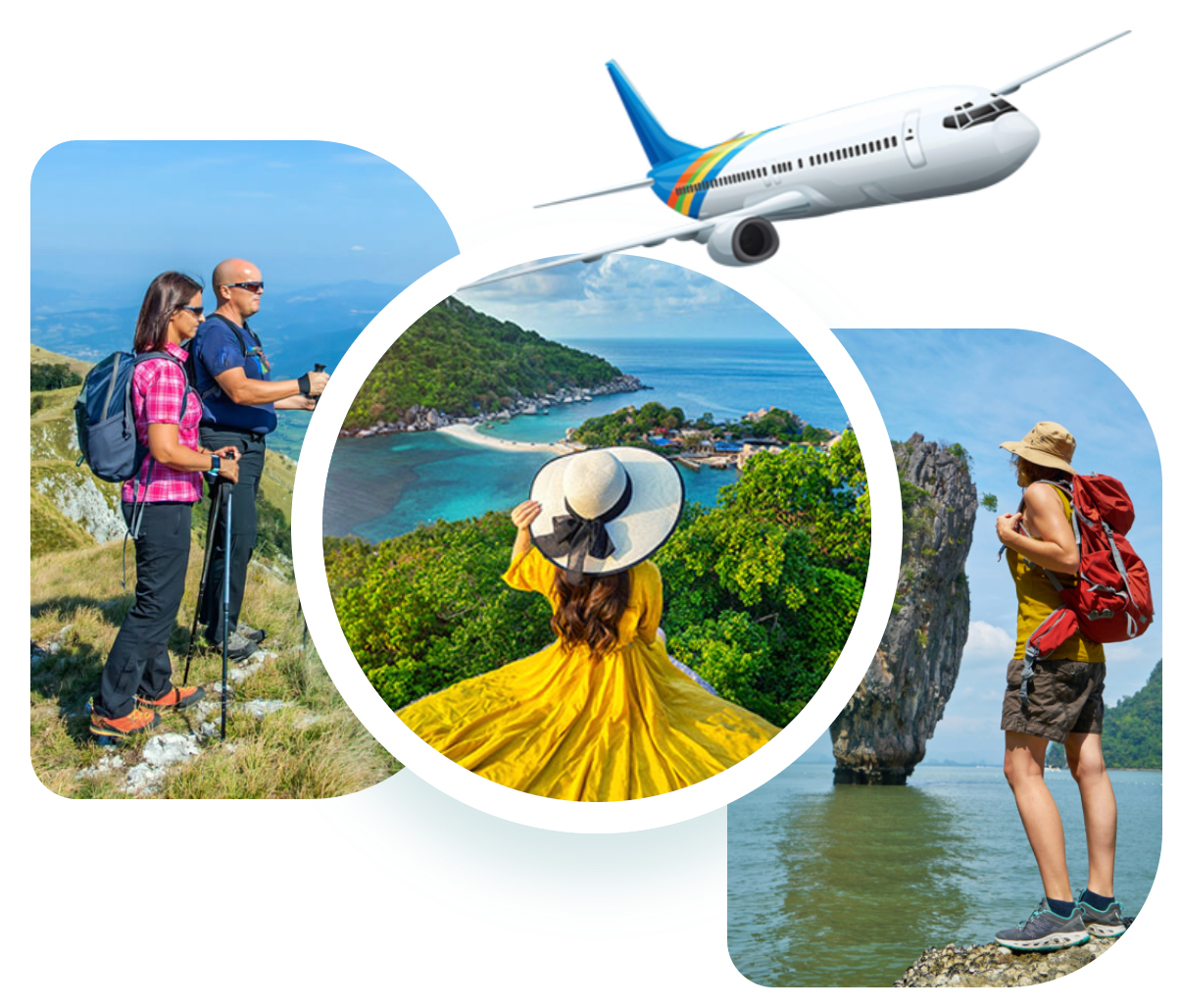 Travel destinations collage